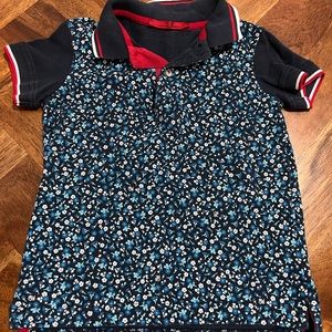 Carolina Herrera Blue Floral Polo Shirt